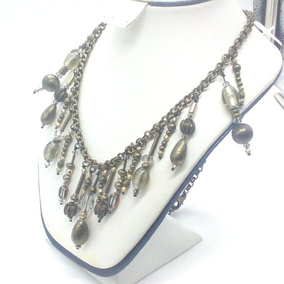 Chico's Antiqued Bronze Tone Statement Necklace - Picture 4 of 10